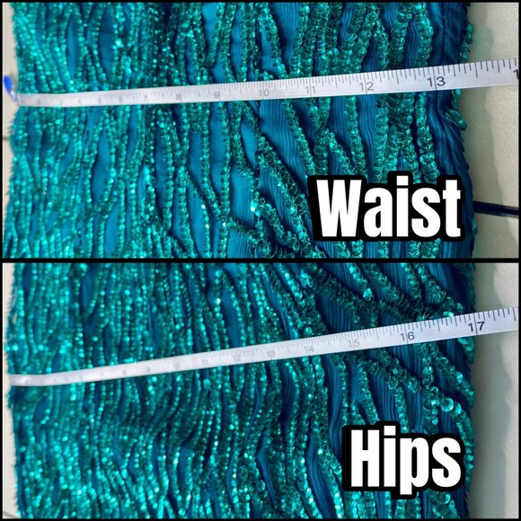 Laurence Kazar Teal Silk Sequin Short Sleeve Column Dress 80s Vintage Sz S FLAW - Picture 6 of 15